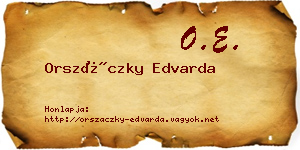 Orszáczky Edvarda névjegykártya